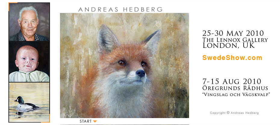 Konstnär Andreas Hedberg porträtt och naturbilder